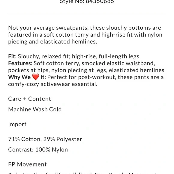 Free People Hot Track Pants sz small - Picture 8 of 8